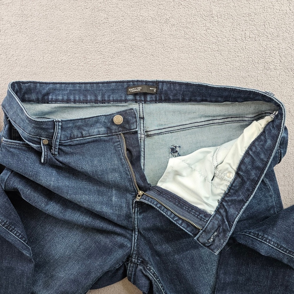 Simply Vera Vera Wang Bootcut Jeans Women's 16R‎ Blue Denim Dark Wash Stretch - Picture 11 of 15